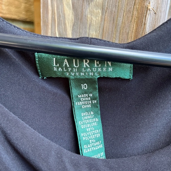 Ralph Lauren Black Side Slit Gathered Forman Dress - Picture 2 of 3